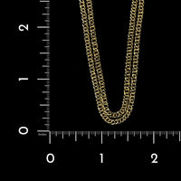 14K Yellow Gold Estate Double Row Fancy Link Necklace