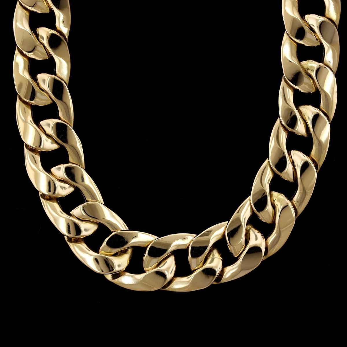 14K Yellow Gold Estate Curb Link Necklace