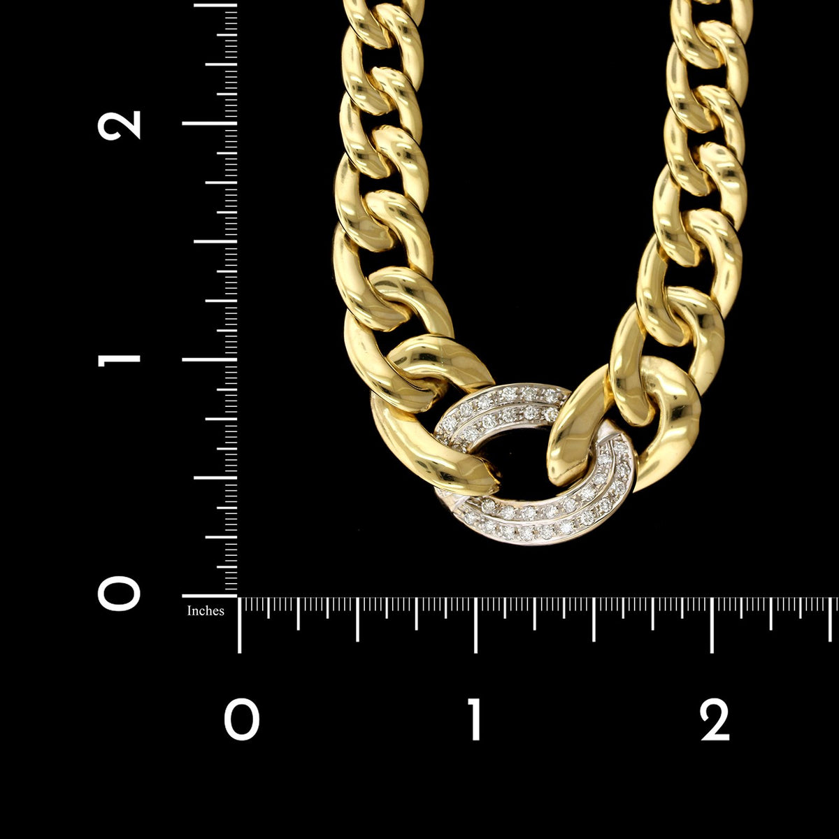 18K two-tone Gold Estate Diamond Necklace