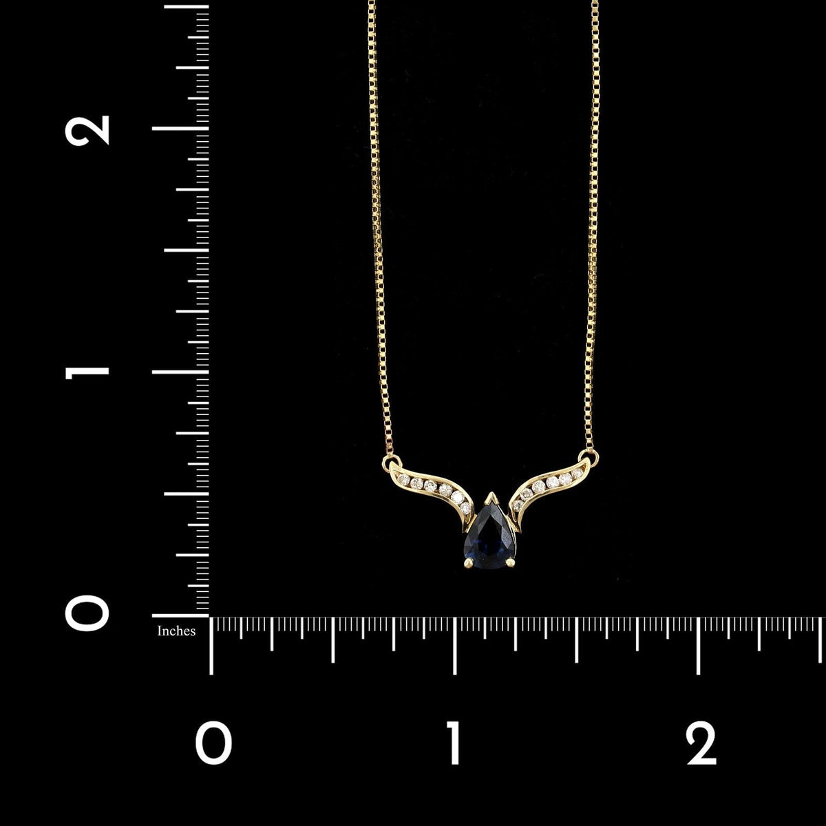 14K Yellow Gold Estate Sapphire and Diamond Necklace