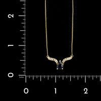 14K Yellow Gold Estate Sapphire and Diamond Necklace