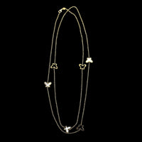 14K Yellow Gold Estate Mother of Pearl Butterfly Necklace