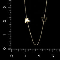 14K Yellow Gold Estate Mother of Pearl Butterfly Necklace
