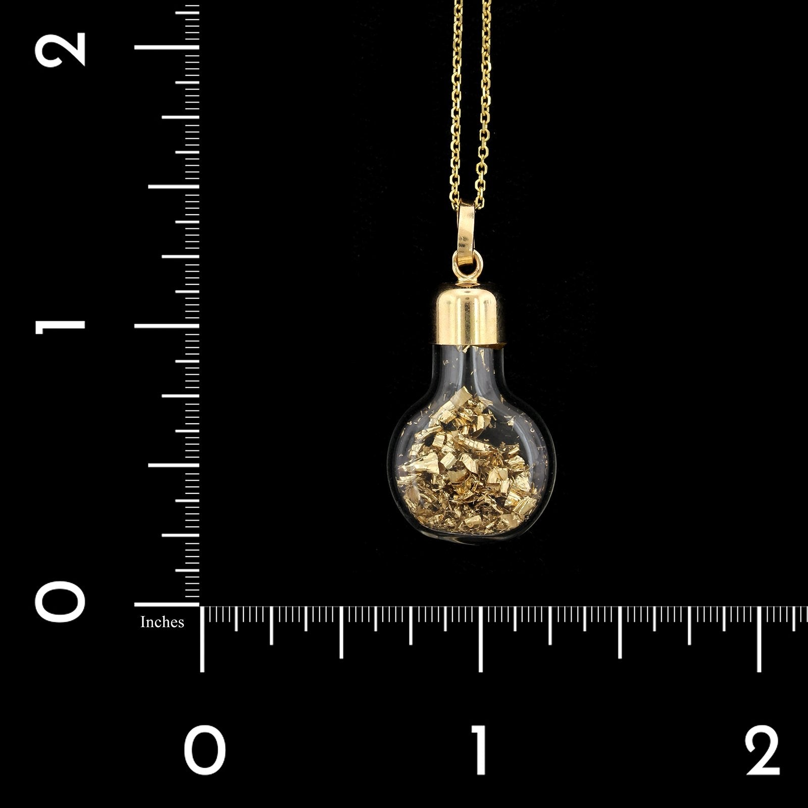 14K Yellow Gold Estate Bottle with Gold Dust Pendant