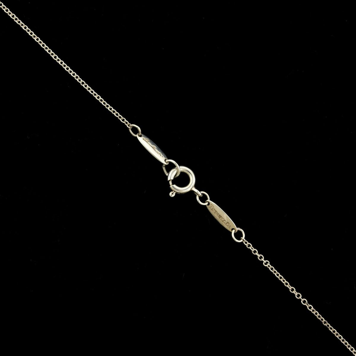 Tiffany & Co. Elsa Peretti Sterling Silver Estate Lapis Bean Necklace