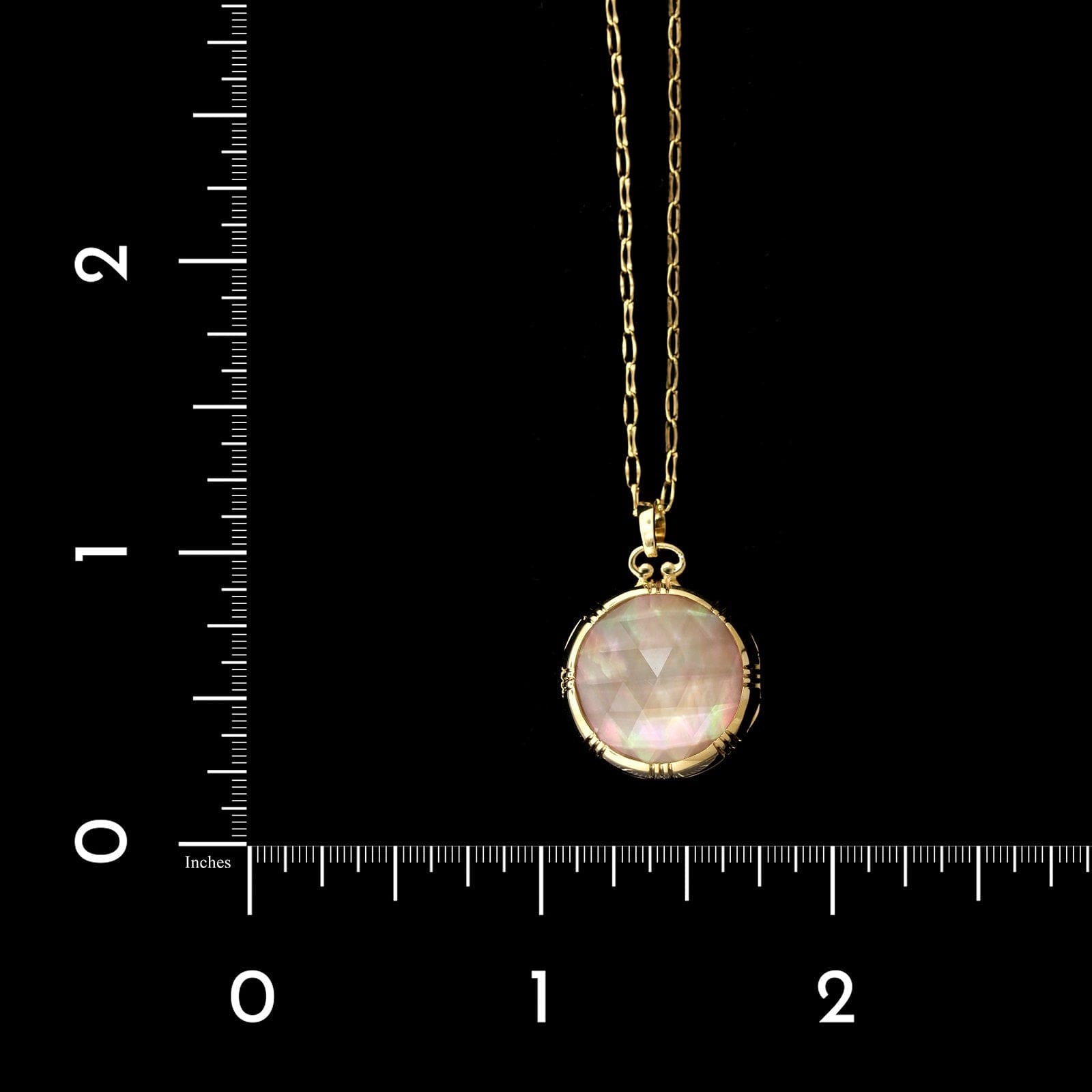 Monica Rich Kosann 18K Yellow Gold Estate Rock Crystal and Mother of Pearl Locket