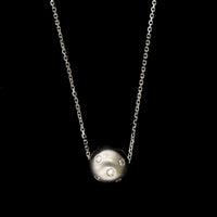 14K White Gold Estate Diamond Bead Pendant