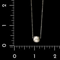 14K White Gold Estate Diamond Bead Pendant