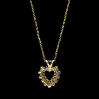 14K Yellow Gold Estate Diamond Heart Pendant