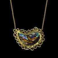 Kimberly Mcdonald 18K Yellow Gold Estate Opal and Diamond Necklace, Yellow gold, Long's Jewelers