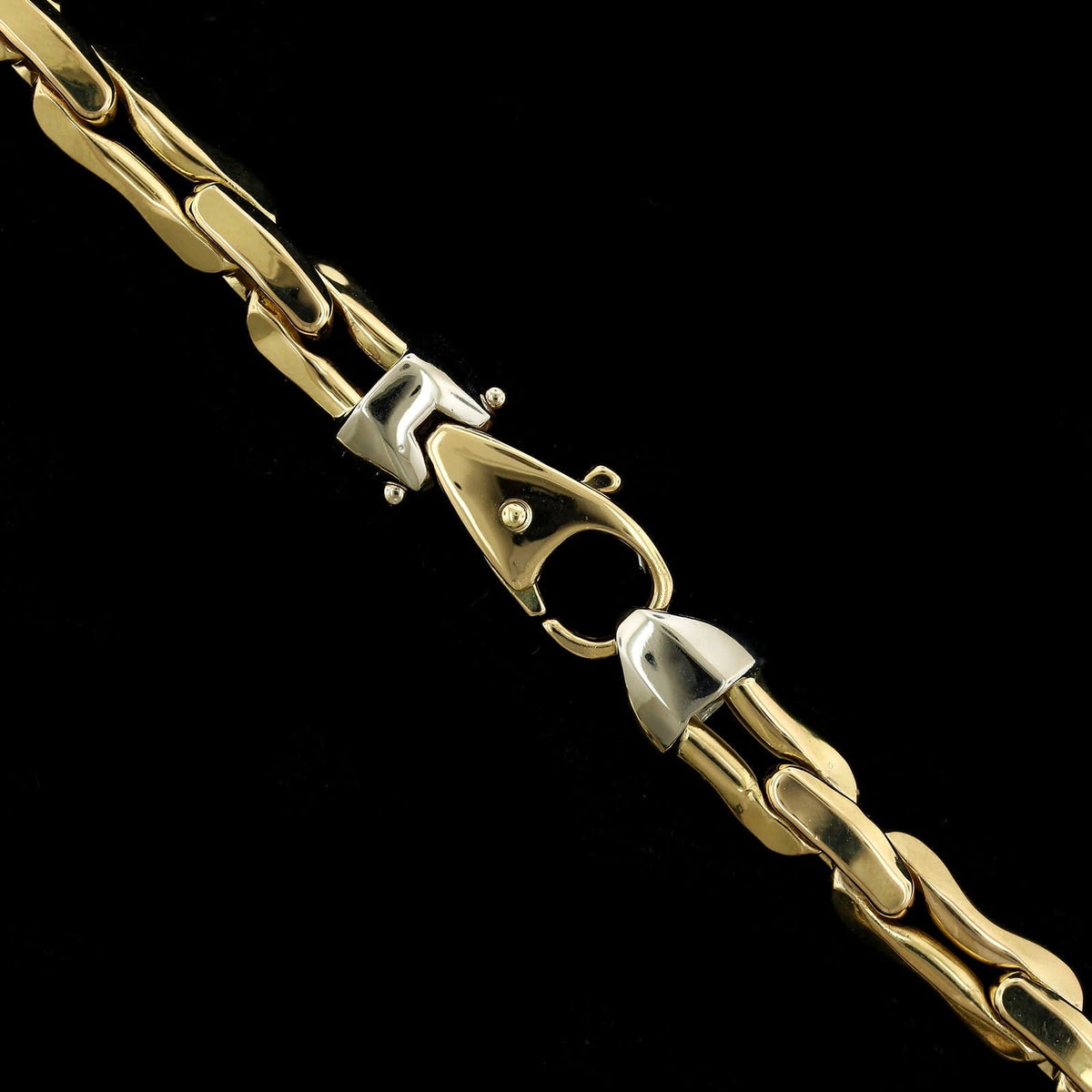 18K Two-tone Gold Estate Fancy Link Necklace