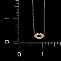 14K Rose Gold Estate Diamond Lip Necklace, 14k rose gold, Long's Jewelers