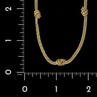 Estate Tiffany & Co. 18K Yellow Gold Knot Station Necklace