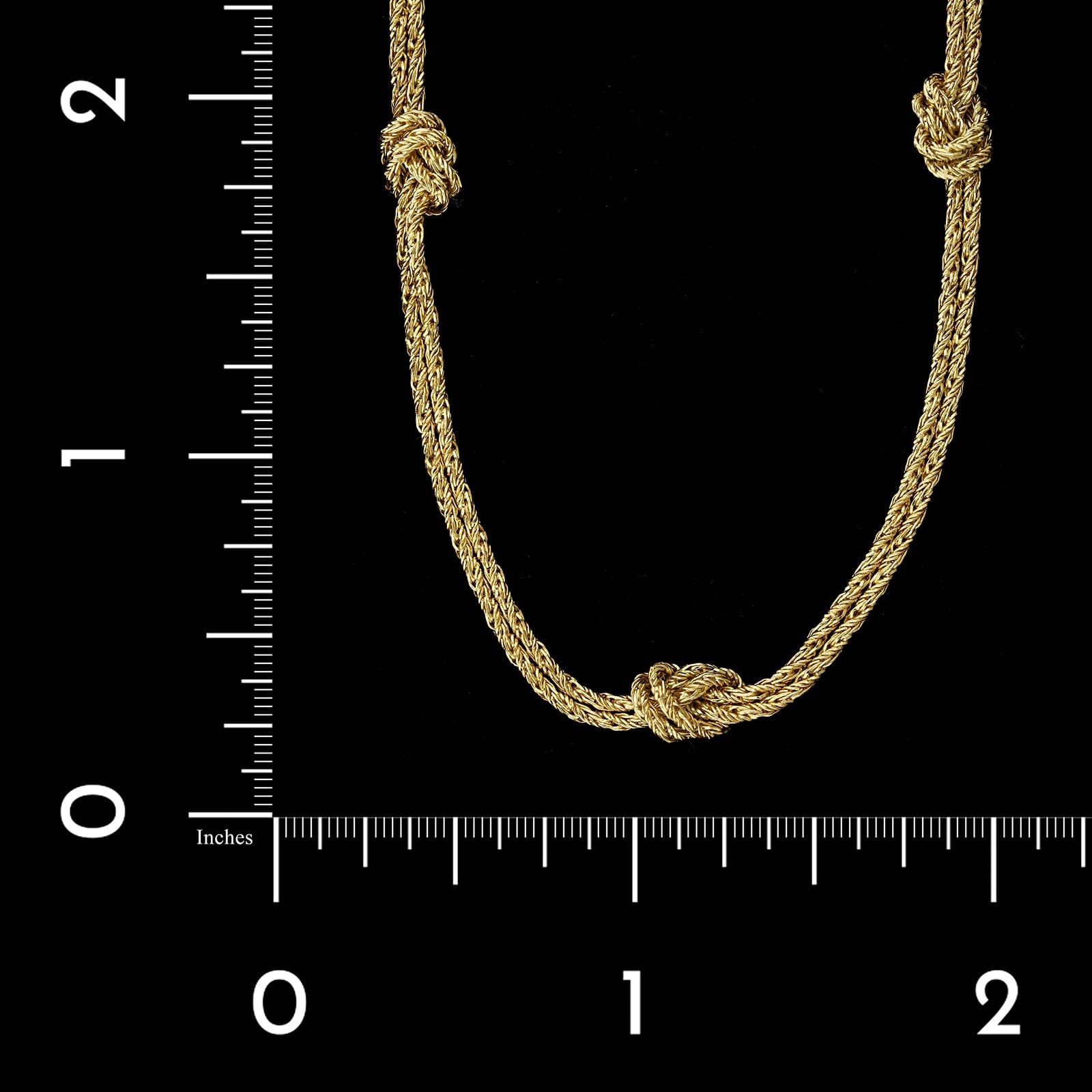 Estate Tiffany & Co. 18K Yellow Gold Knot Station Necklace