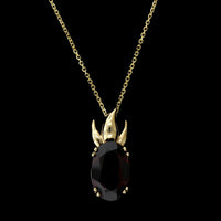 14K Yellow Gold Estate Garnet Pendant