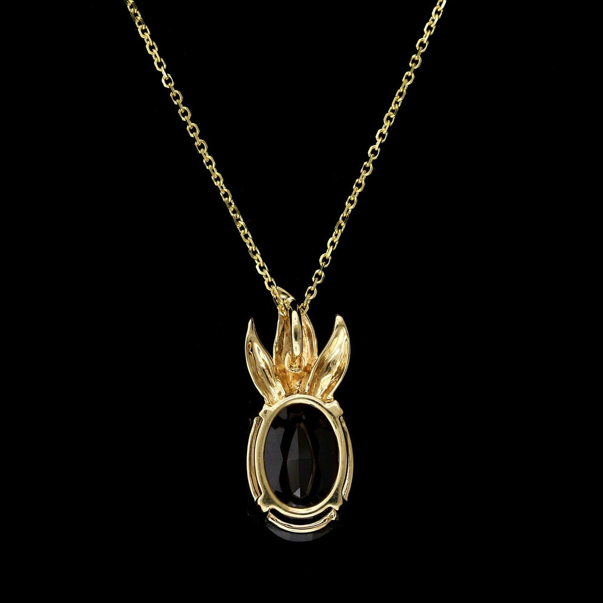 14K Yellow Gold Estate Garnet Pendant