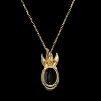 14K Yellow Gold Estate Garnet Pendant