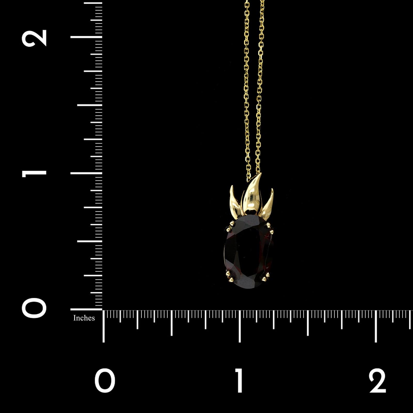14K Yellow Gold Estate Garnet Pendant