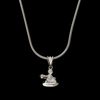 18K White Gold Estate Diamond Pendant Necklace