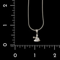 18K White Gold Estate Diamond Pendant Necklace