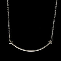 Tiffany & Co. Estate 18K White Gold T Necklace