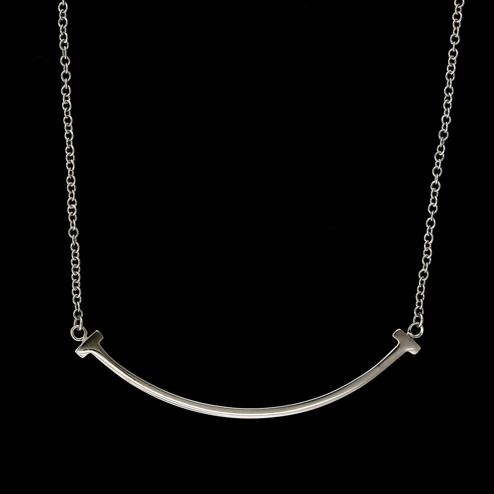 Tiffany & Co. Estate 18K White Gold T Necklace