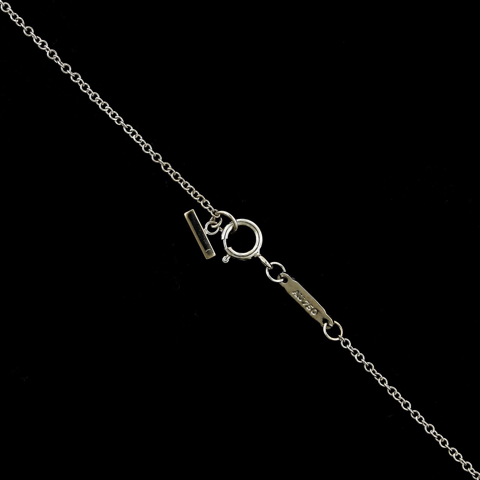 Tiffany & Co. Estate 18K White Gold T Necklace