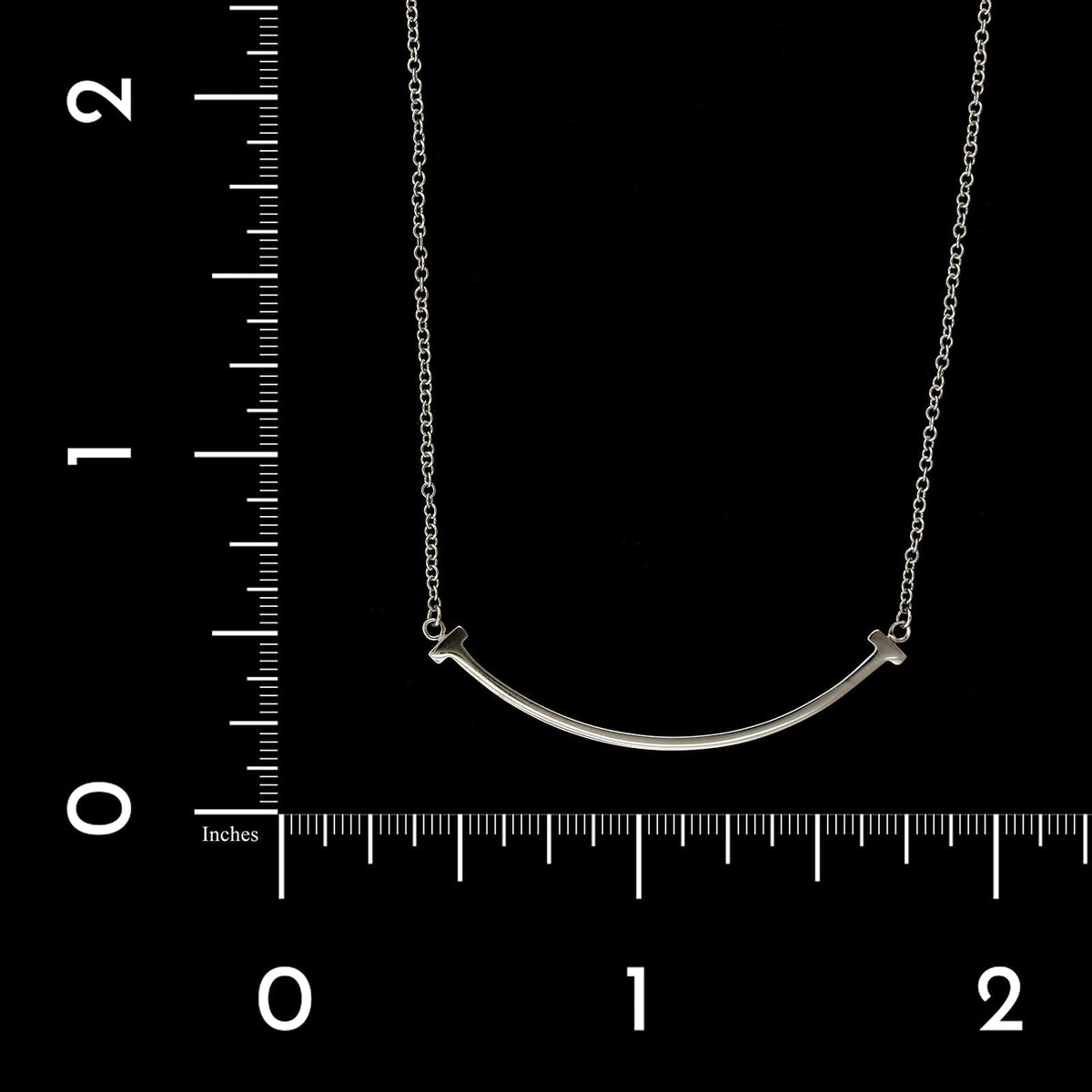 Tiffany & Co. Estate 18K White Gold T Necklace