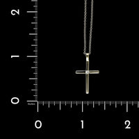 14K White Gold Estate Diamond Cross Pendant