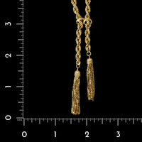 18K Yellow Gold Estate Tassel Necklace, 14k yellow gold, Long's Jewelers