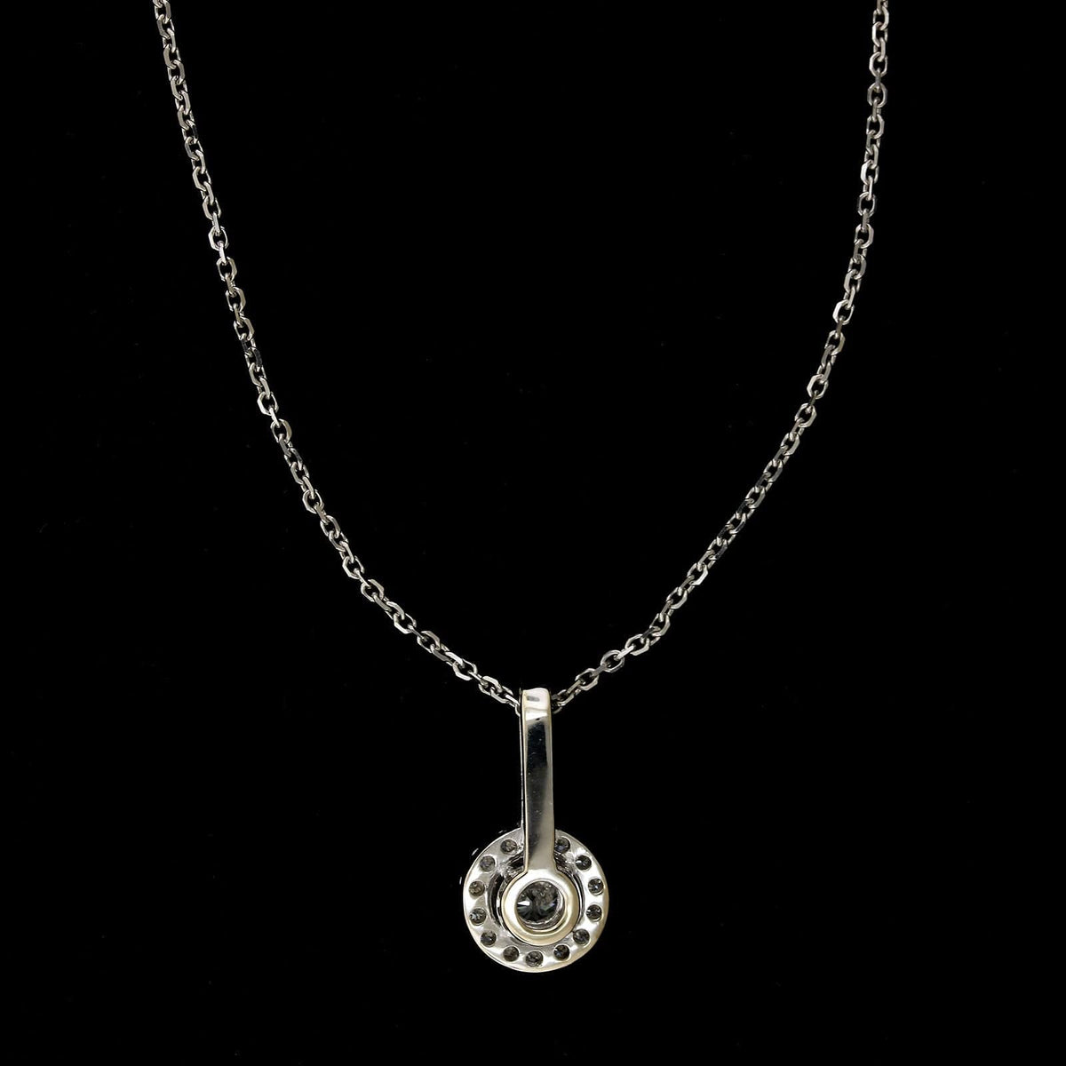 14K White Gold Estate Diamond Halo Pendant, 14k white gold, Long's Jewelers