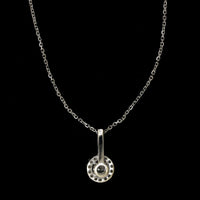 14K White Gold Estate Diamond Halo Pendant, 14k white gold, Long's Jewelers