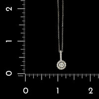 14K White Gold Estate Diamond Halo Pendant, 14k white gold, Long's Jewelers