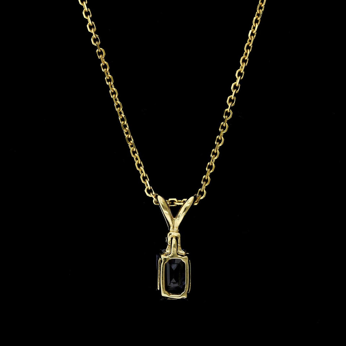 14K Yellow Gold Estate Tanzanite and Diamond Pendant
