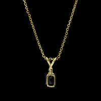 14K Yellow Gold Estate Tanzanite and Diamond Pendant