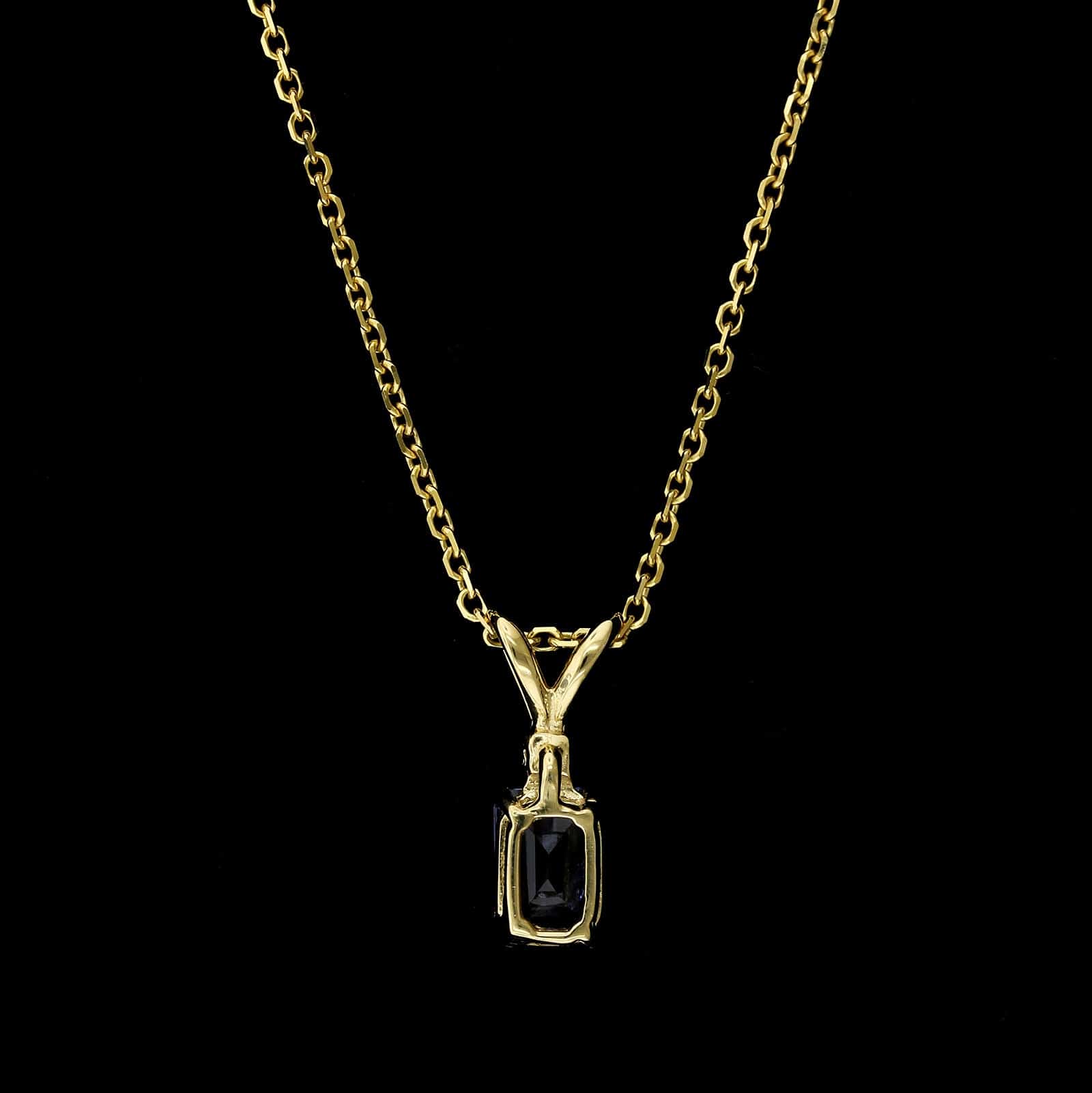 14K Yellow Gold Estate Tanzanite and Diamond Pendant