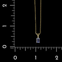 14K Yellow Gold Estate Tanzanite and Diamond Pendant