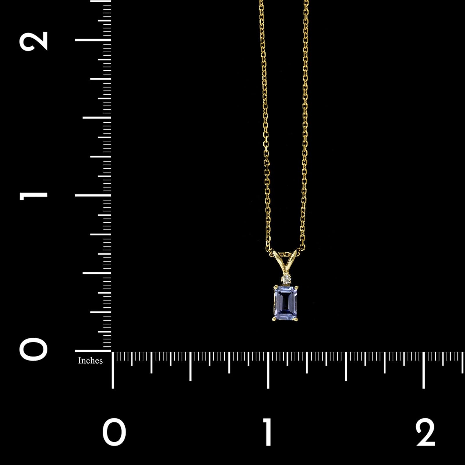 14K Yellow Gold Estate Tanzanite and Diamond Pendant