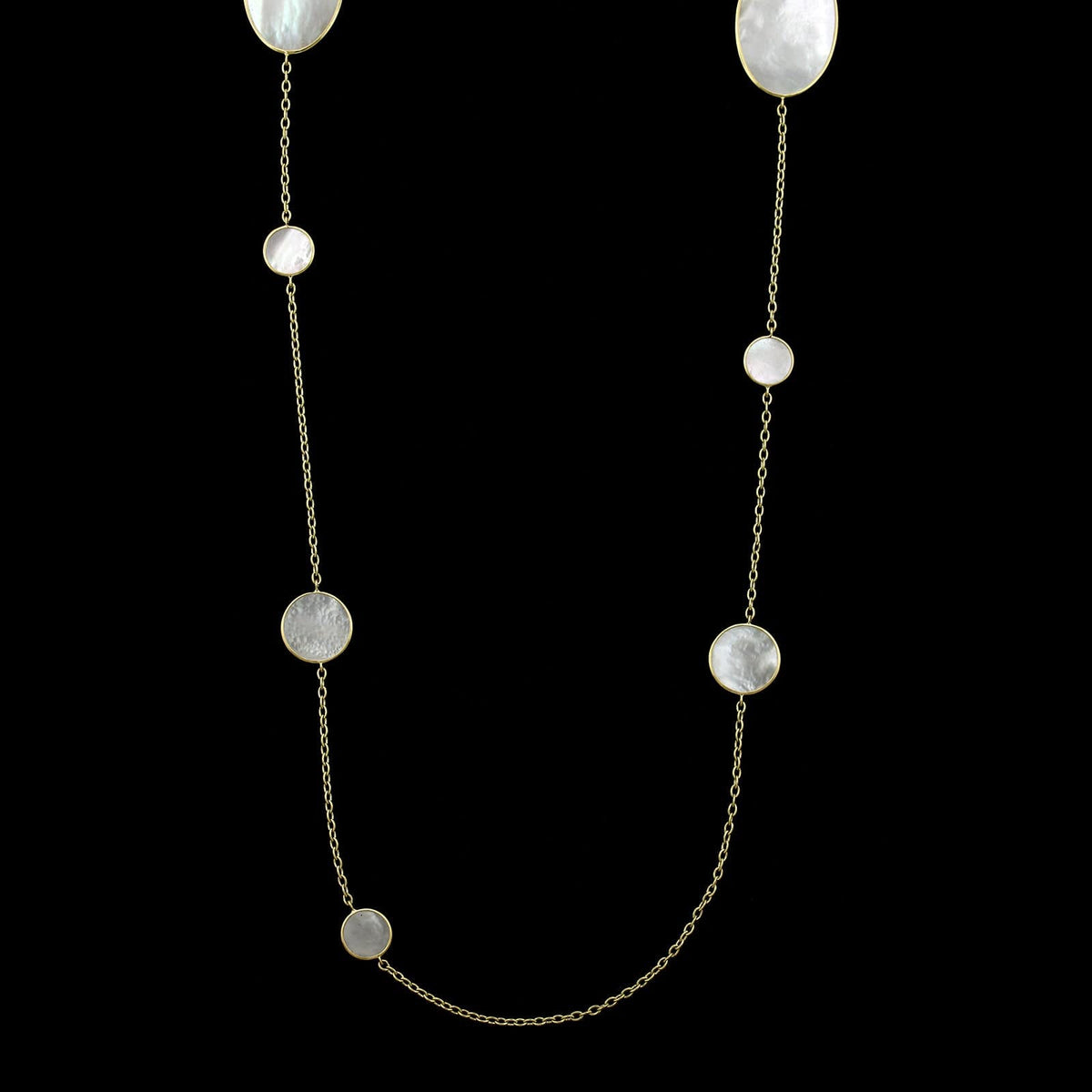 Ippolita 18K Yellow Gold Estate Rock Candy Mother of Pearl Station Necklace