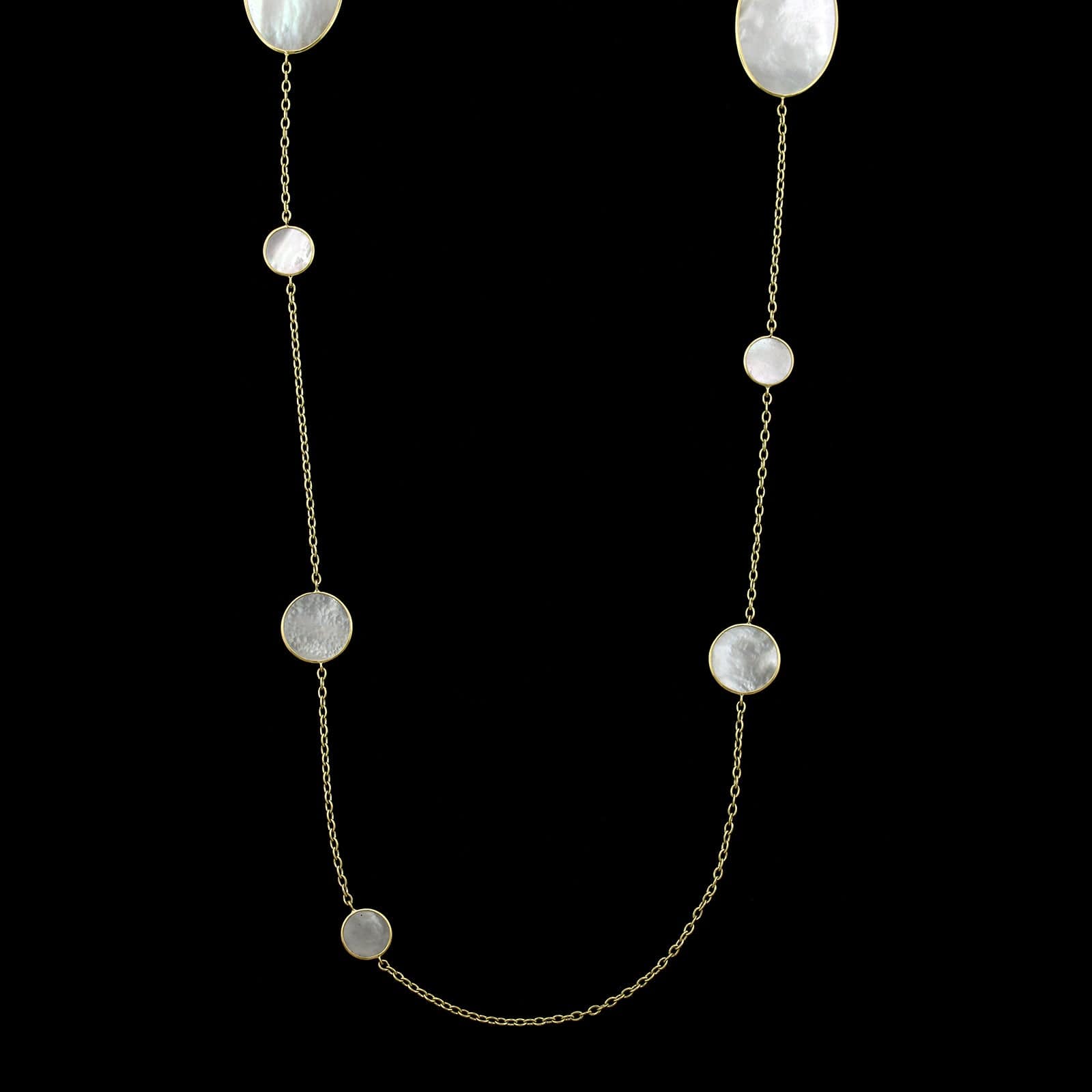 Ippolita 18K Yellow Gold Estate Rock Candy Mother of Pearl Station Necklace