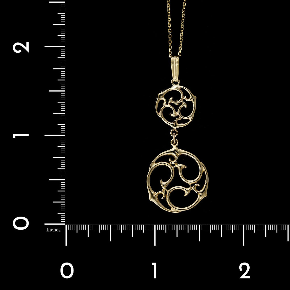 14K Yellow Gold Estate Celtic Triskele Double Pendant