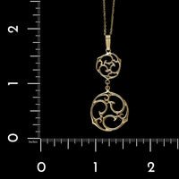 14K Yellow Gold Estate Celtic Triskele Double Pendant
