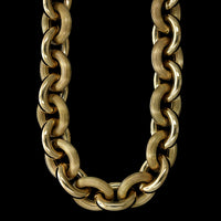 14K Yellow Gold Estate Fancy Oval Link Necklace