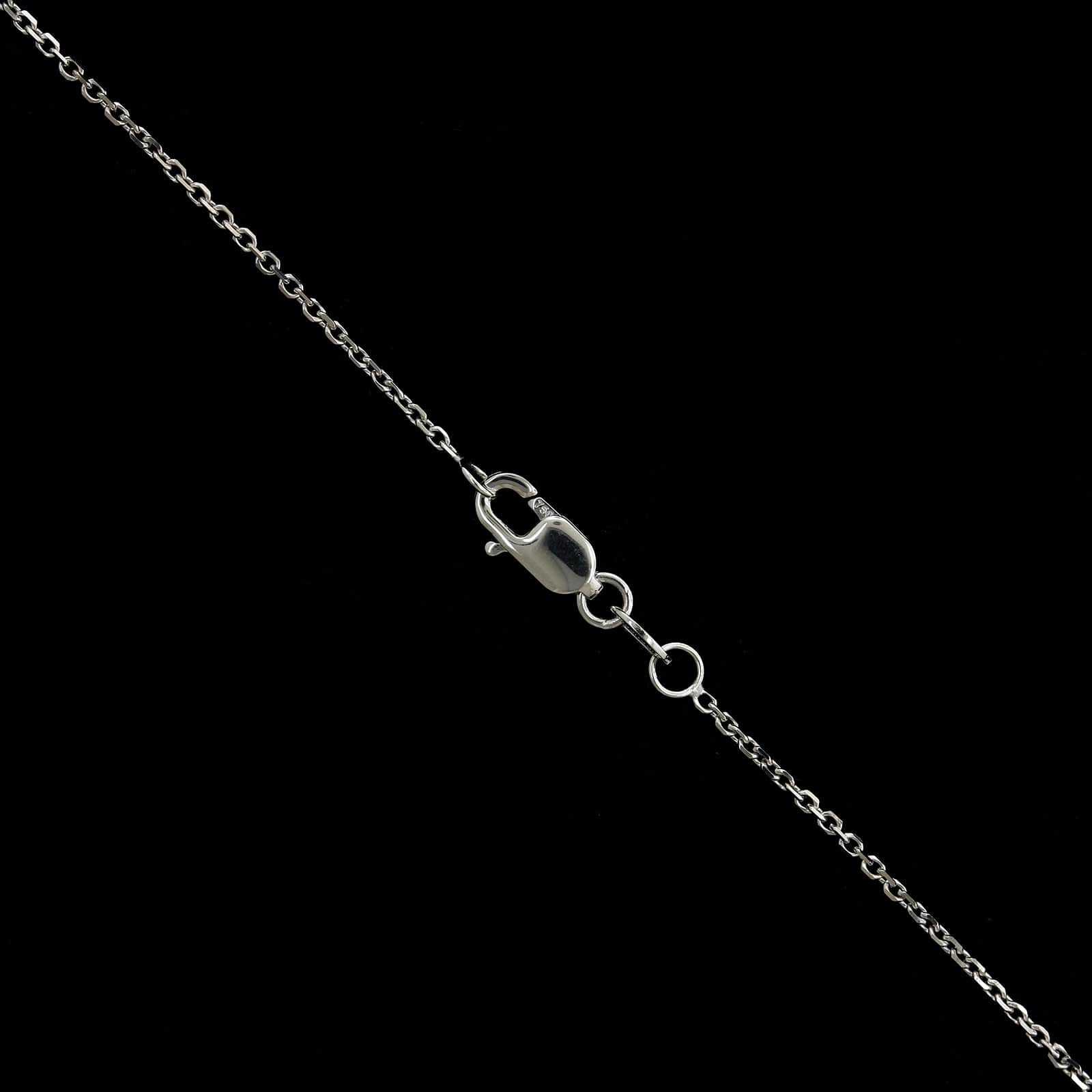 18K White Gold Estate Black Opal and Diamond Heart Pendant