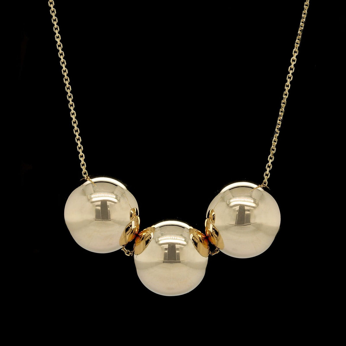 14K Yellow Gold Estate Ball Bead Necklace
