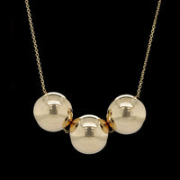 14K Yellow Gold Estate Ball Bead Necklace