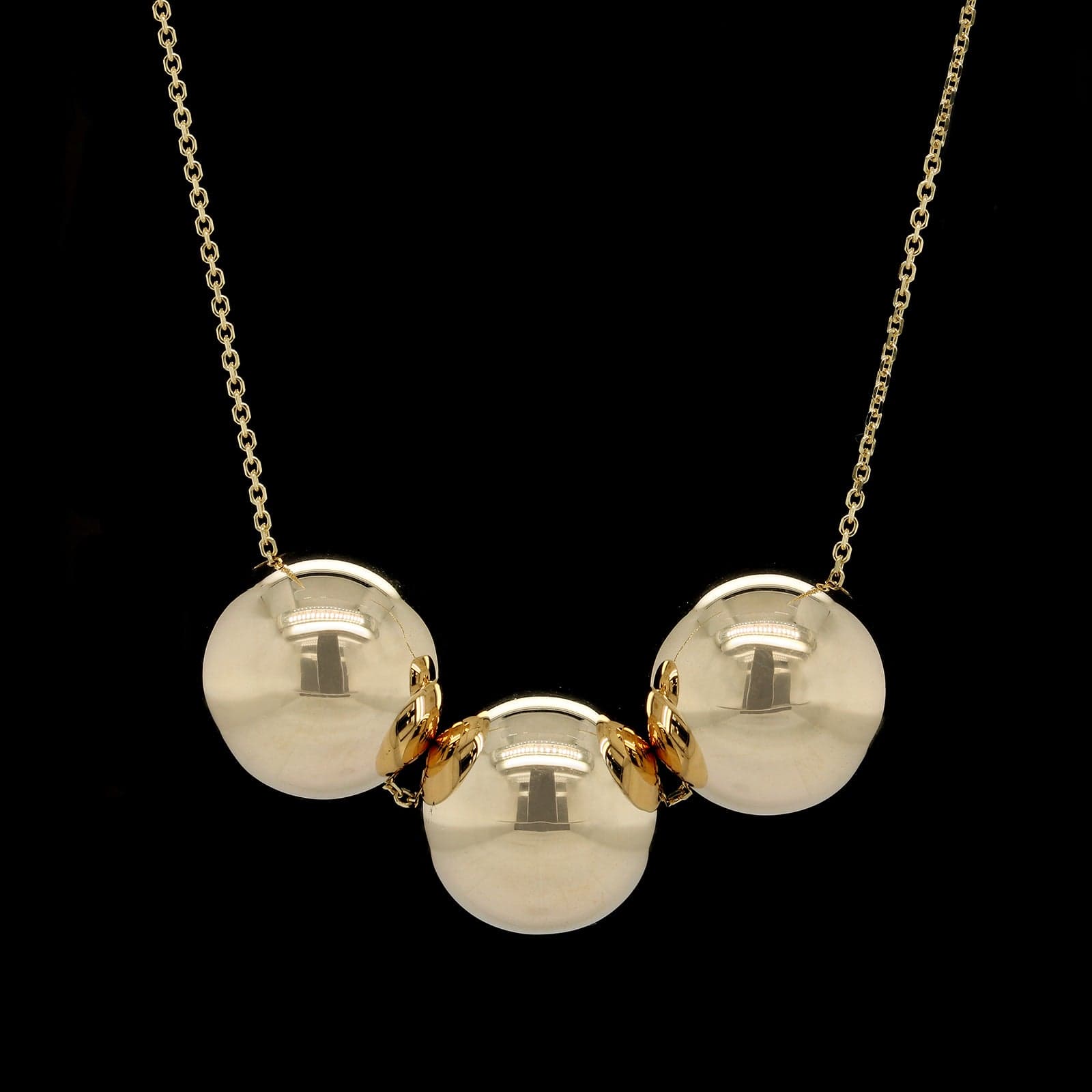14K Yellow Gold Estate Ball Bead Necklace
