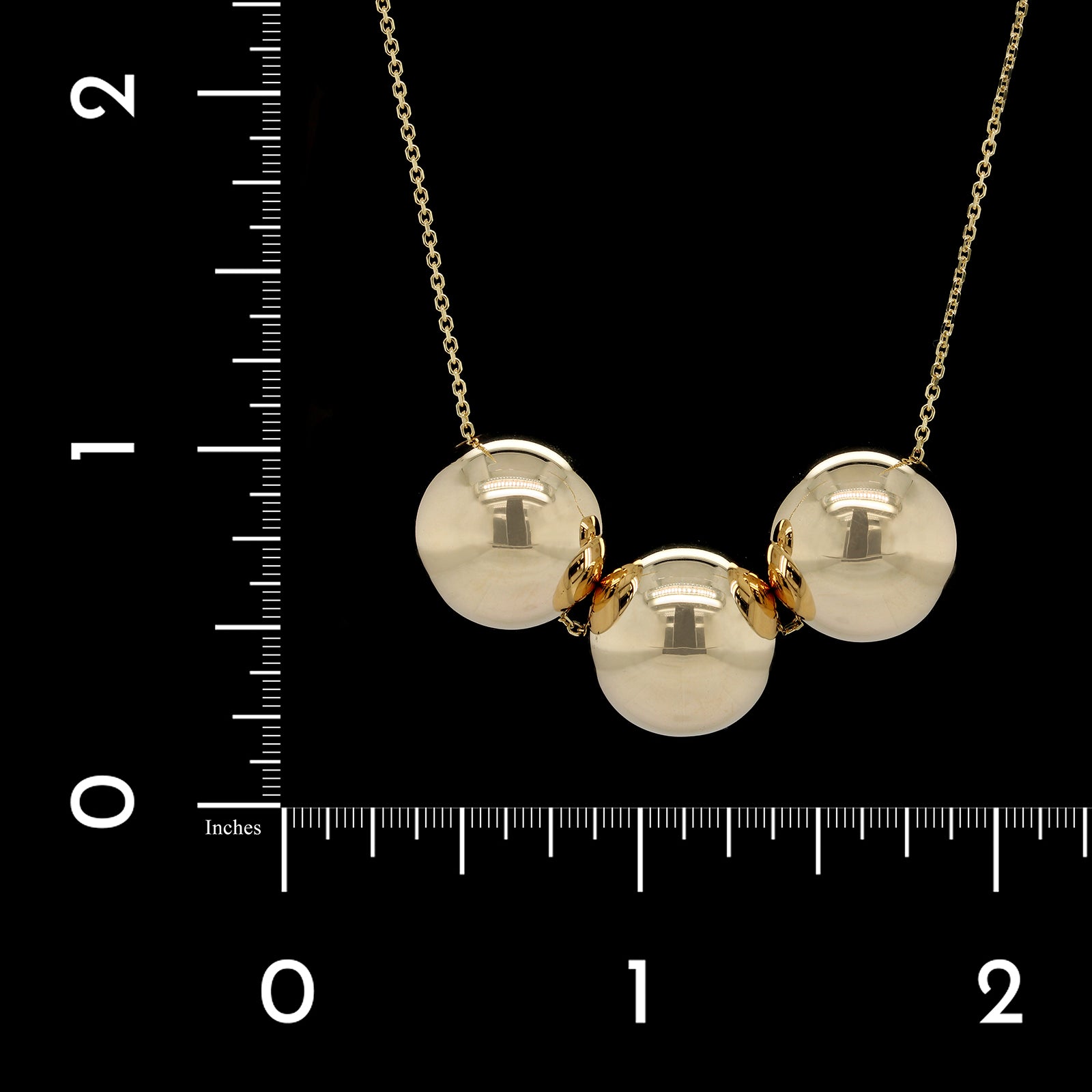 14K Yellow Gold Estate Ball Bead Necklace