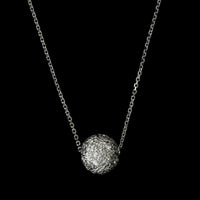 14K White Gold Estate Diamond Bead Pendant
