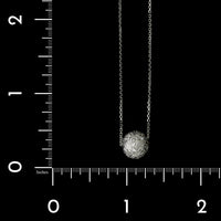 14K White Gold Estate Diamond Bead Pendant